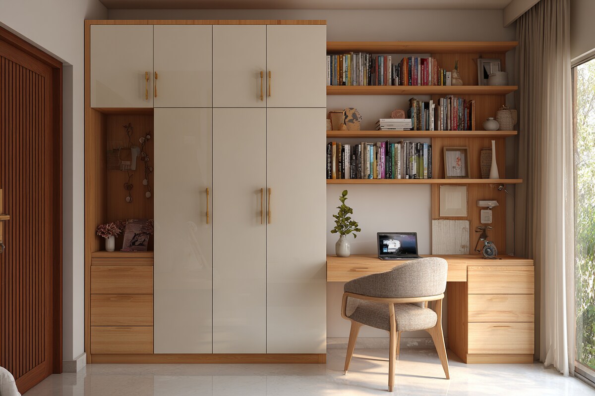 Contemporary Wall Storage featuring Concealed Organizer Drawers #15